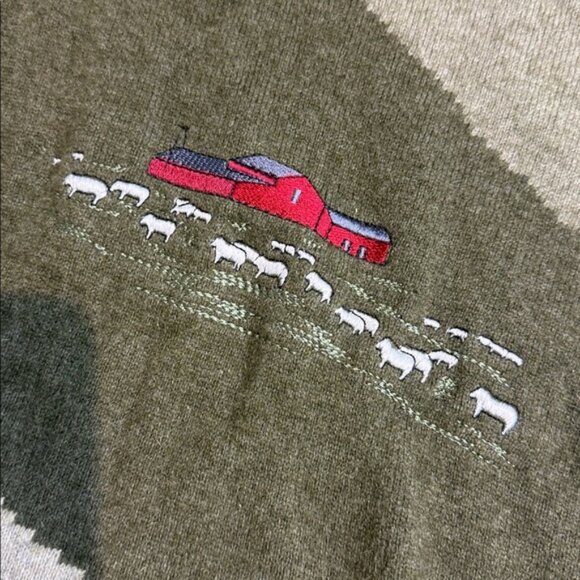 Nativeworld New zealand Gray and Green Crewneck Sweater Size XL - Picture 3 of 7